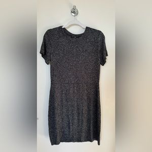 Express Women’s Marled Sweater Dress, Black & Gray, Size M